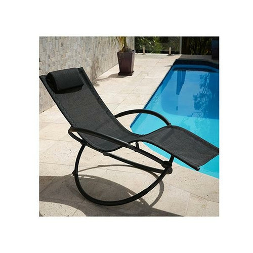 Sedia a dondolo pieghevole portatile Zero Gravity nera